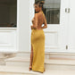 "Robe Maxi Sexy Sans Manches Halter Dos Nu pour Femme"