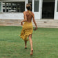 "Robe Maxi Sexy Sans Manches Halter Dos Nu pour Femme"