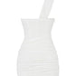 Robe Mini Blanche à Une Épaule Sexy pour Femmes