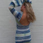 "Robe Pull en Tricot Femme - Sexy Dos Nu et Coupe Moulante