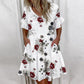 Robe courte à imprimé floral avec volants pour femme