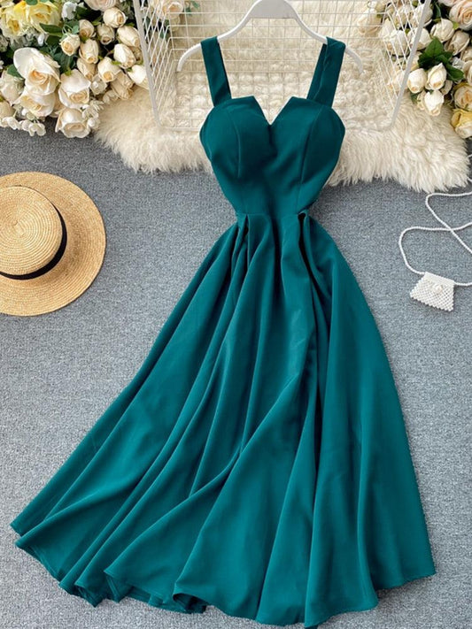 Robe d'été rouge décolleté en V dos nu sexy 2022 pour femme