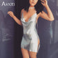 Robe de soirée sexy à paillettes dorées AKYZO pour femme