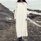 Robe décontractée en coton et lin pour femmes,