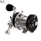 2+1 Ball Bearings Silver Metal Rocker Trolling Fishing Reel Saltwater / Freshwater Trout Drum Reel Fishing Tools