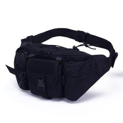 Sac de taille tactique sac de ventilateur militaire sport en plein air grande capacité étanche équitation voyage course sac de poitrine multifonction Black Color