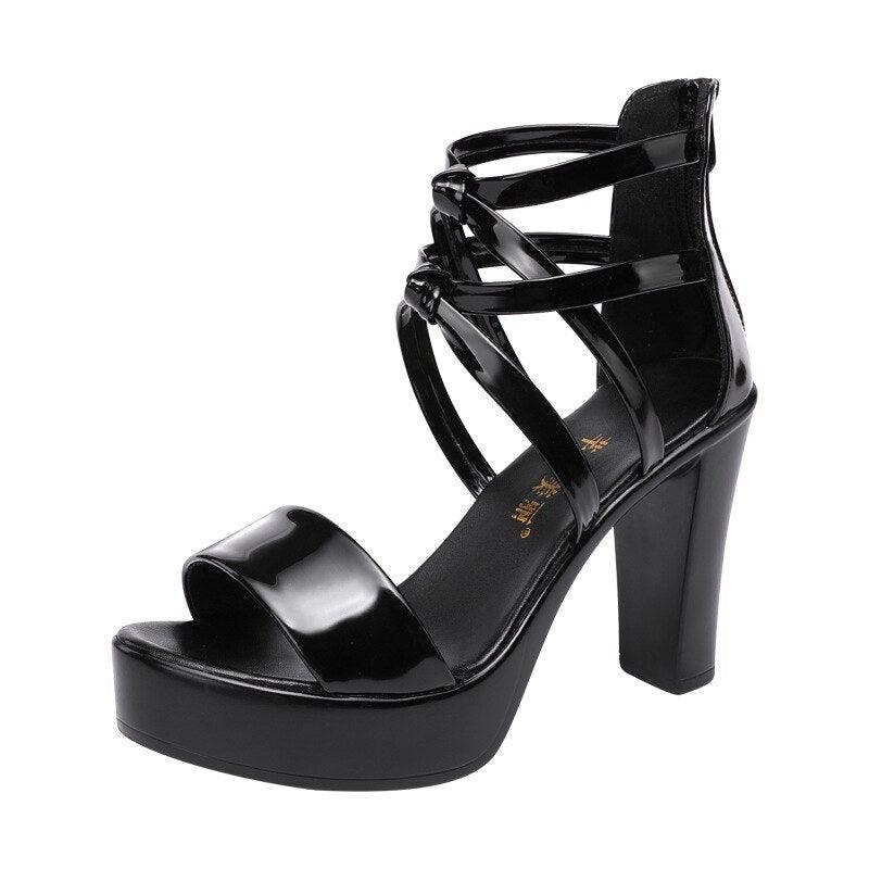 Sandales à talons blocs et plateforme de grande taille 32-43 pour femmes