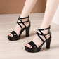 Sandales à talons blocs et plateforme de grande taille 32-43 pour femmes