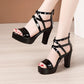 Sandales à talons blocs et plateforme de grande taille 32-43 pour femmes
