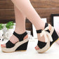 Sandales à talons compensés et dentelle pour femmes - AOMshop