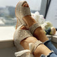 Sandales à talons compensés et dentelle pour femmes - AOMshop