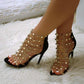 Sandales à talons hauts transparents creux de 12 cm - AOMshop