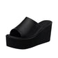 Sandales compensées pour femmes Gdgydh - AOMshop black PU