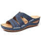 Sandales d'été pour femme, talons compensés et plateforme, chaussures légères, grandes tailles - AOMshop blue