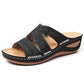 Sandales d'été pour femme, talons compensés et plateforme, chaussures légères, grandes tailles - AOMshop black