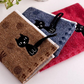 "Serviette en coton avec crochet et motif de chat sur AOMshop"