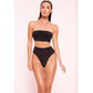Sexy Two-Piece Breast Wrap Swimsuit Bikini Set | AOMshop Black