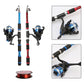 9pcs Sea Rod Set 1.8m/2.1m Long Range Throwing Pole With Space Beans Connectors Lines Fish Bells Sinkers Floats Blaster Hooks