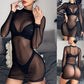 Sheer Net Girl Bikini Sexy See-through Long Sleeves | AOMshop