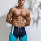 Shorts de bain pour hommes avec cinq points de couleur assortie - AOMshop Light Blue