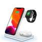Station de recharge sans fil 3 en 1 15W pour iPhone 14, 13, 12, 11 Pro Max, XS, XR, X, 8, Apple Watch, AirPods 3 Pro Type 01 White