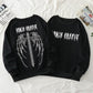 Sweat à capuche imprimé lettres graffiti nz634-black
