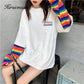 T-shirt Rainbow Kawaii Hirsionsan pour Femme
