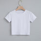 T-shirt court imprimé papillon bleu Fashion Cartoon Purity White