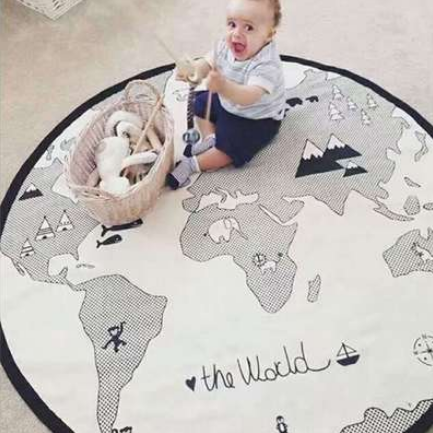 Tapis de jeu carte du monde amusant pour bébé chez AOMshop