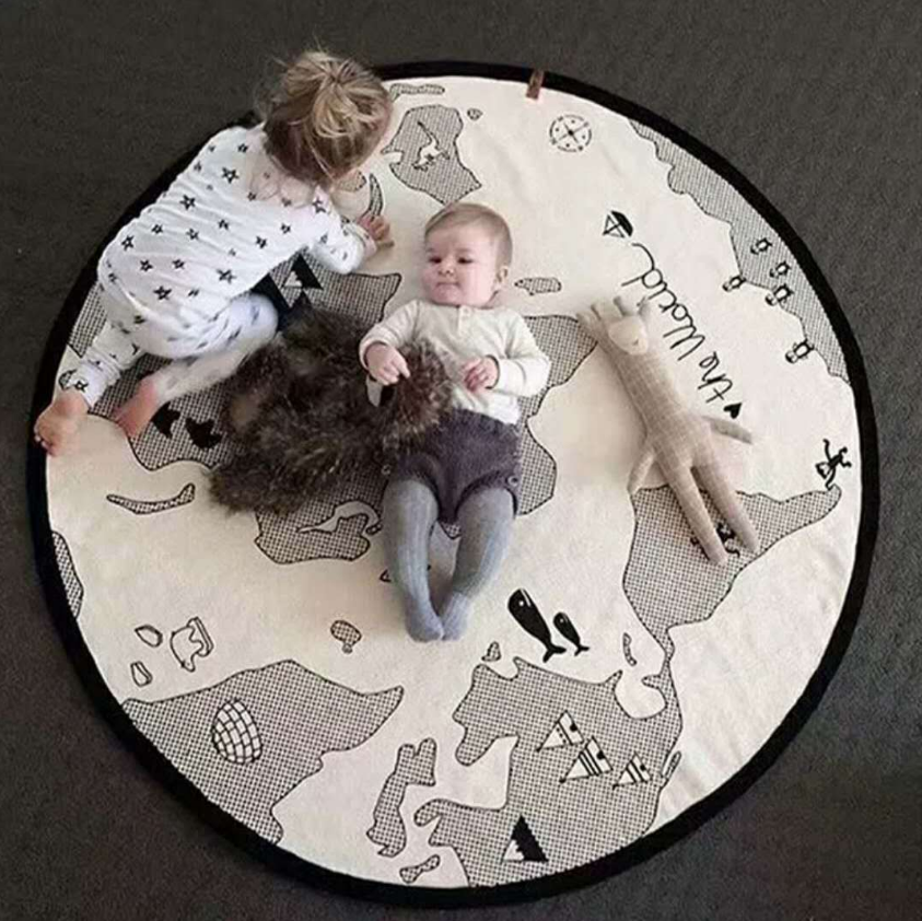 Tapis de jeu carte du monde amusant pour bébé chez AOMshop