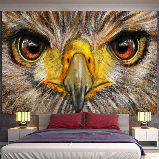 Tenture Murale Boho Hibou Coloré
