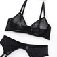 Three-piece Sexy Lingerie Garter Belt | AOMshop