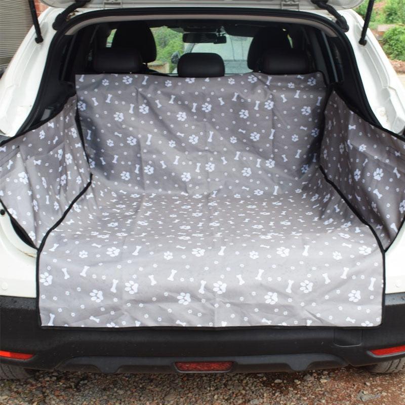 Transport pour animaux de compagnie, siège de voiture et housse de protection pour coffre Grey bone 155x104x33cm