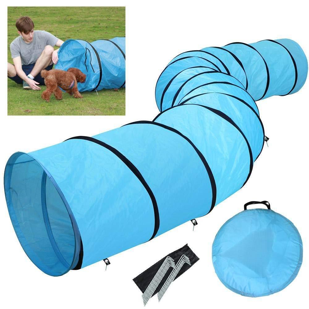 Tunnel long de 1.2m avec 2 fenêtres et 2 trous - AOMshop" Blue A