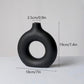 Vase en céramique creux carré et circulaire Vilead black M