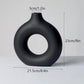 Vase en céramique creux carré et circulaire Vilead black L