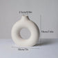 Vase en céramique creux carré et circulaire Vilead white M