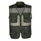 "Veste de travail pour homme, Gilet tactique en maille solide, Multi-poches, 2021" Army Green Mesh Vest