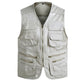 "Veste de travail pour homme, Gilet tactique en maille solide, Multi-poches, 2021" Beige mesh vest