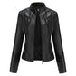 Veste en cuir femme printemps-automne Black