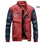 Veste en cuir pour homme : style baseball Red Wish103