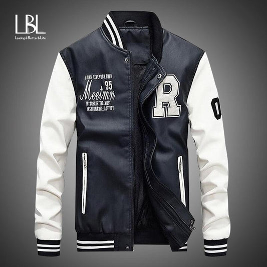 Veste en cuir pour homme : style baseball