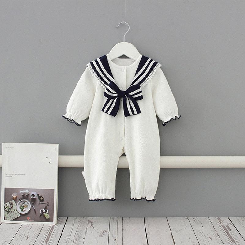 Vêtements pour bébé de style marin à col marin pour garçons et filles