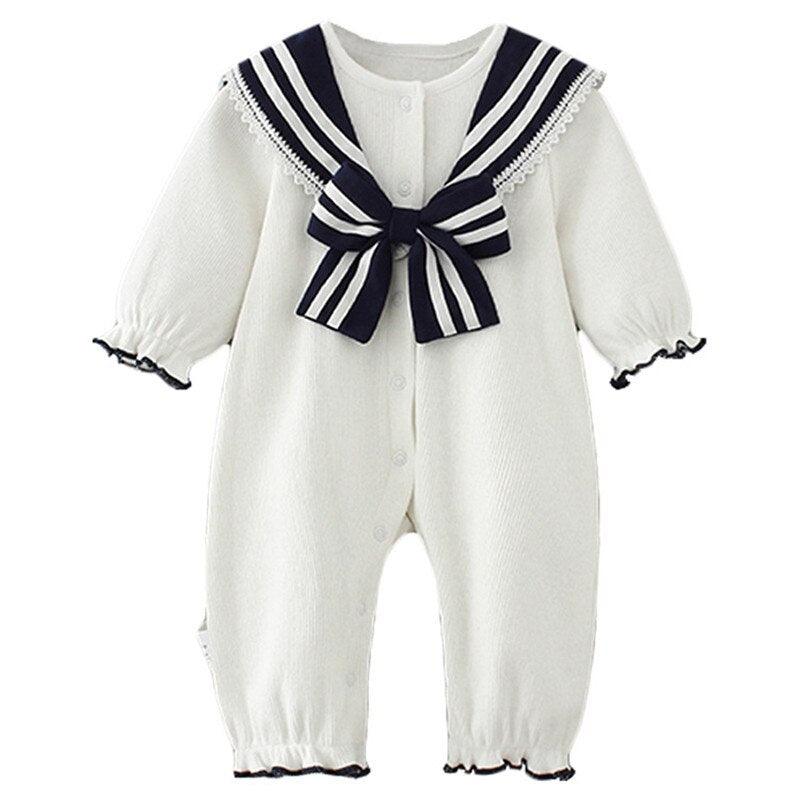 Vêtements pour bébé de style marin à col marin pour garçons et filles