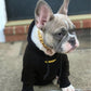 "Vêtements pour chien Bouledogue Français : Hoodie Adidog Retro Sportif" Black Yellow