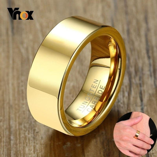 Vnox Basic Tungsten Carbide Rings - Bague en carbure de tungstène pour homme, cadeau d'anniversaire