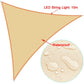 "Voile d'ombrage en triangle 3x3x3M avec lumières LED, toile étanche pour jardin et terrasse"