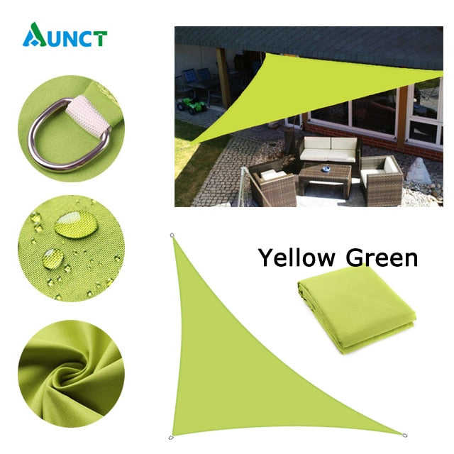 Waterproof Sun Shelter - Voile d'ombrage triangulaire pour jardin, patio et piscine Yellow Green