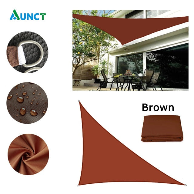 Waterproof Sun Shelter - Voile d'ombrage triangulaire pour jardin, patio et piscine Brown