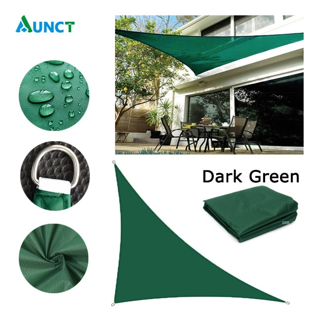 Waterproof Sun Shelter - Voile d'ombrage triangulaire pour jardin, patio et piscine Dark Green